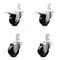 Service Caster 3 Inch Hard Rubber Swivel 7/8 Inch Square Stem Caster Total Lock Brakes, 2PK SCC-SQTTL20S314-HRS-78-2-S-2 - alternate 1